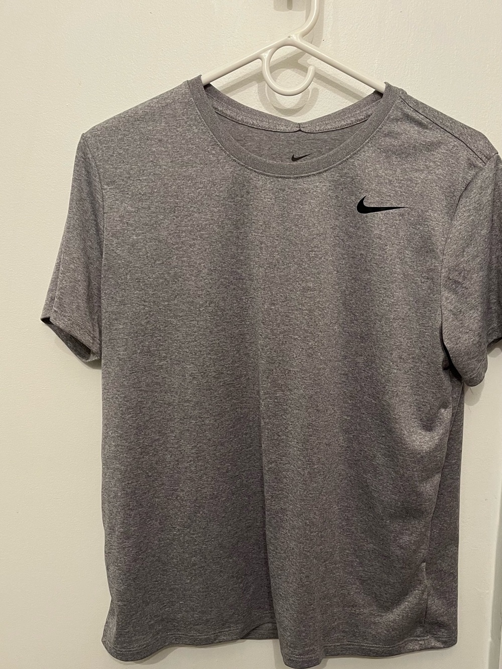 Nike Grey Short Sleeve Crew Tee with Black Swoosh